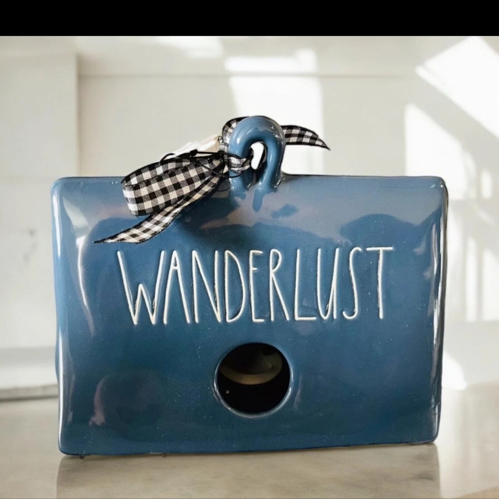 Rae Dunn Artisan Collection by Magenta Wanderlust Tent Bird House Glossy Blue